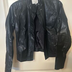 Black Leather Look Jacket